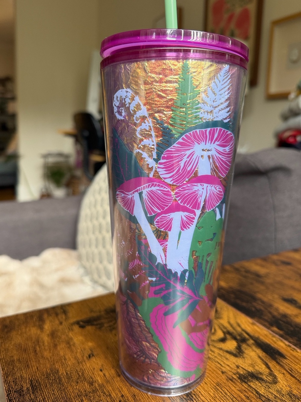 Starbucks Mushroom Botanical Iridescent 24oz Cold Cup Tumbler